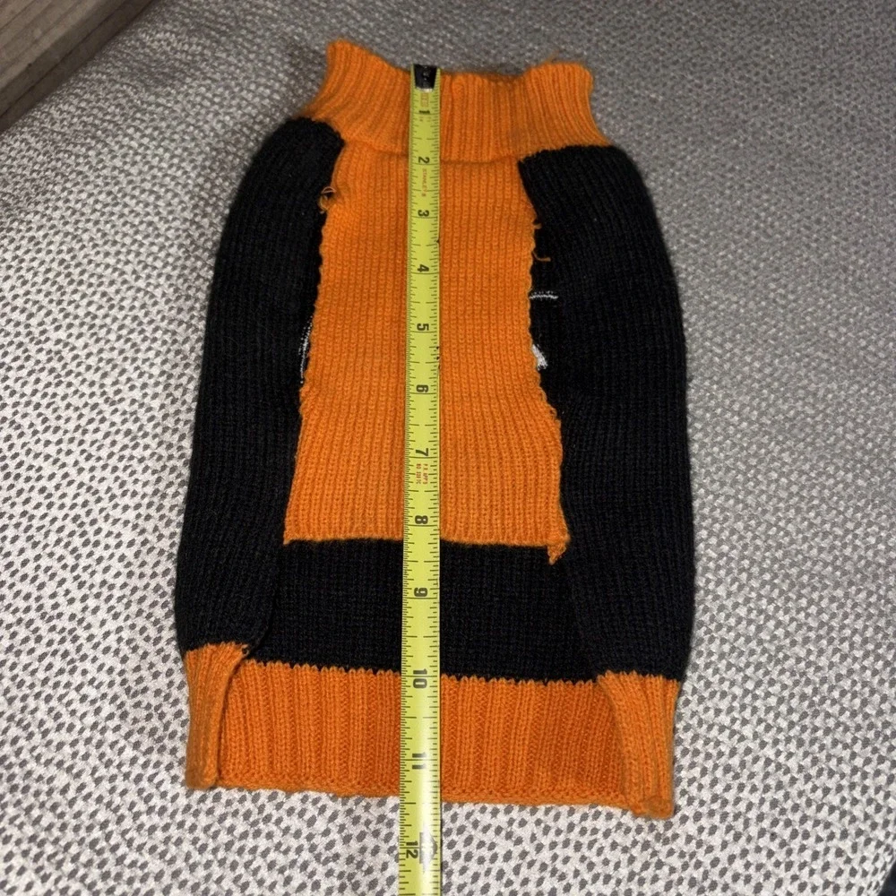 Dog Pet Pumpkin Jack o lantern Sweater‎ Black Orange Small